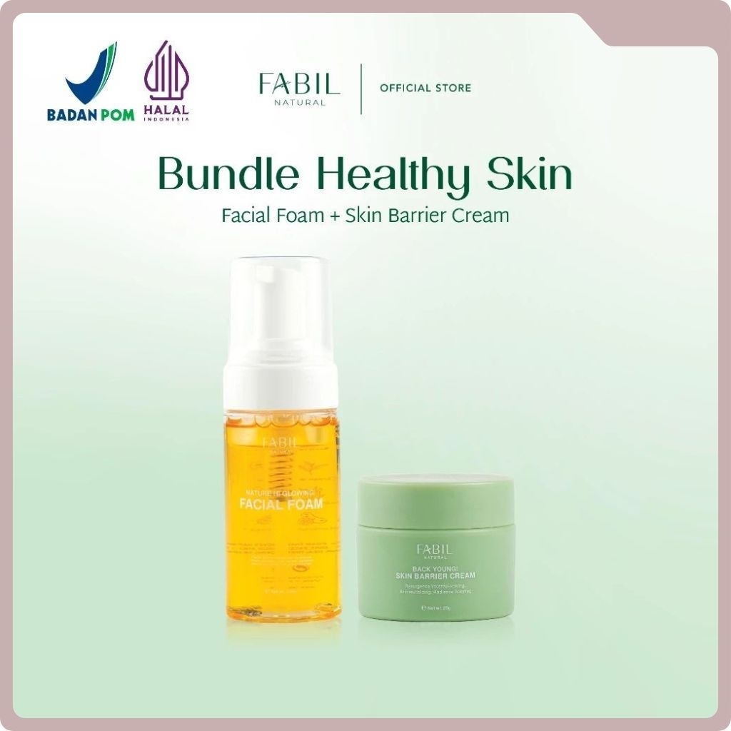 [2 pcs] Fabil Bundle Back Young Skin Barrier Cream + Facial Foam - Paket Skincare Kunci Kulit sehat 