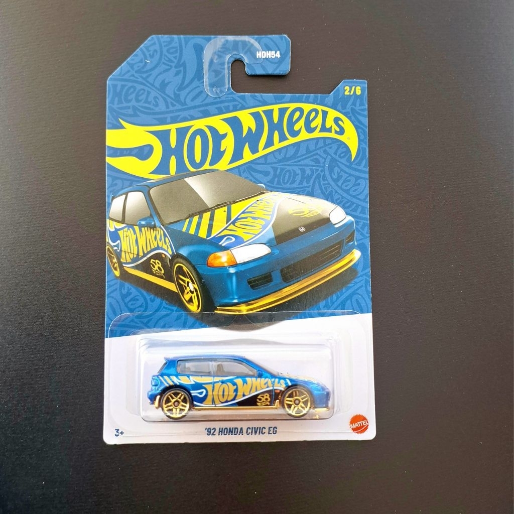 Hot wheels 92 Honda Civic EG crome biru