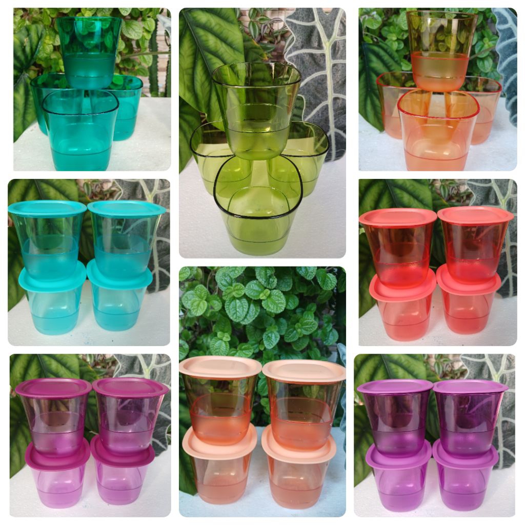 crystaline low glass tupperware / gelas crystal tupperware