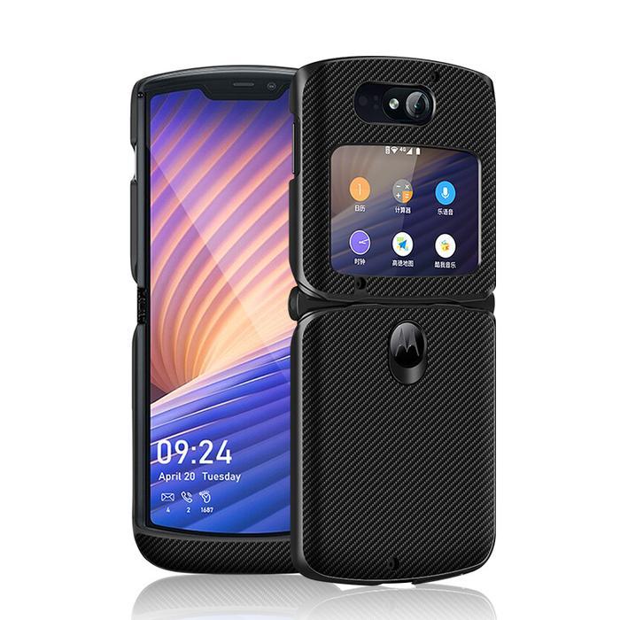 Motorola Razr 5G 2020 / Razr 2022 / 40 Ultra / 50 Ultra Premium Carbon Fiber Leather Hard Cover - Ra