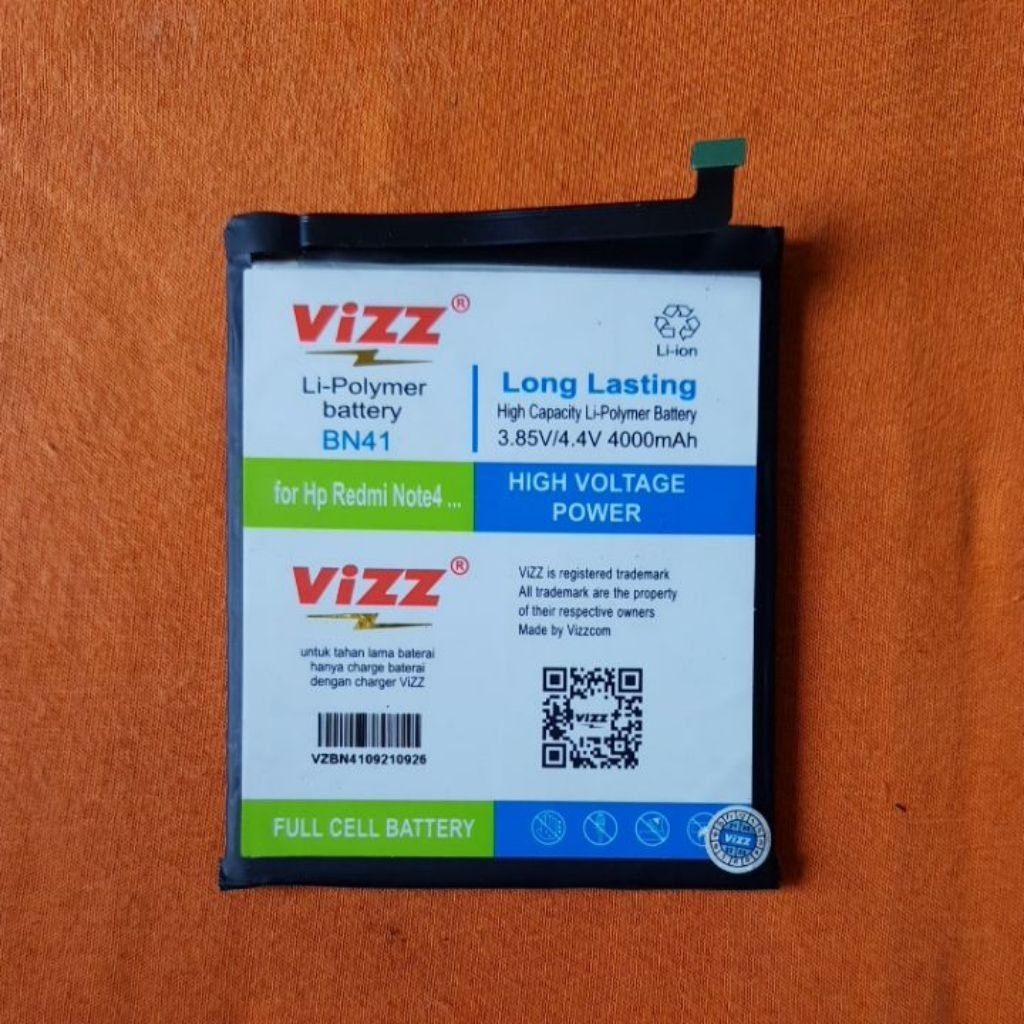 BATRE BATERAY BATERAI DOUBLE POWER XIAOMI REDMI NOT 4X MEDIA TEX MODEL BN41 MODEL BATRE VIZZ FUBGSI 