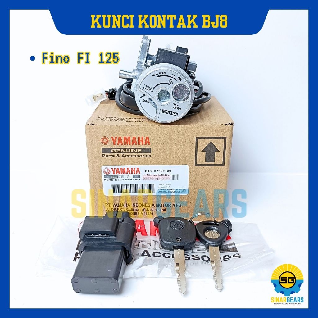 Keyset Original Yamaha BJ8 Kunci Kontak Fino Grande Fino FI 125 Konci Motor Set Key Set Ori YGP