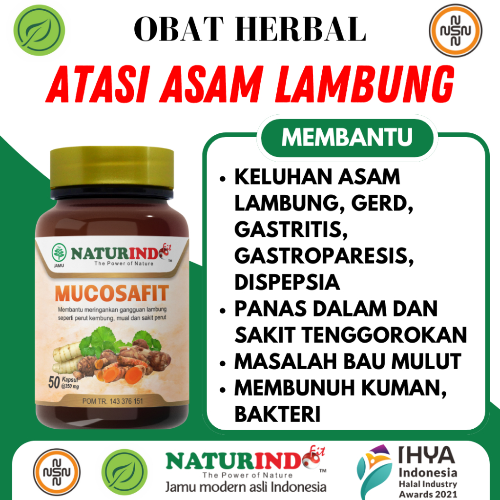 MUCOSAFIT Obat Herbal Asam Lambung Herbal Asam Lambung Maag Gerd Herbal Mucosafit Naturindo