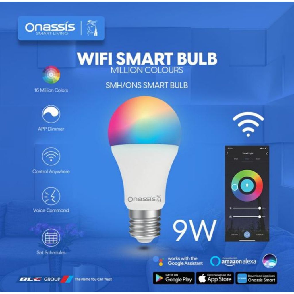 ONASSIS SMART LIGHT BULB 9 W / Lampu Onassis Smart Home / LAMPU LED 9 watt