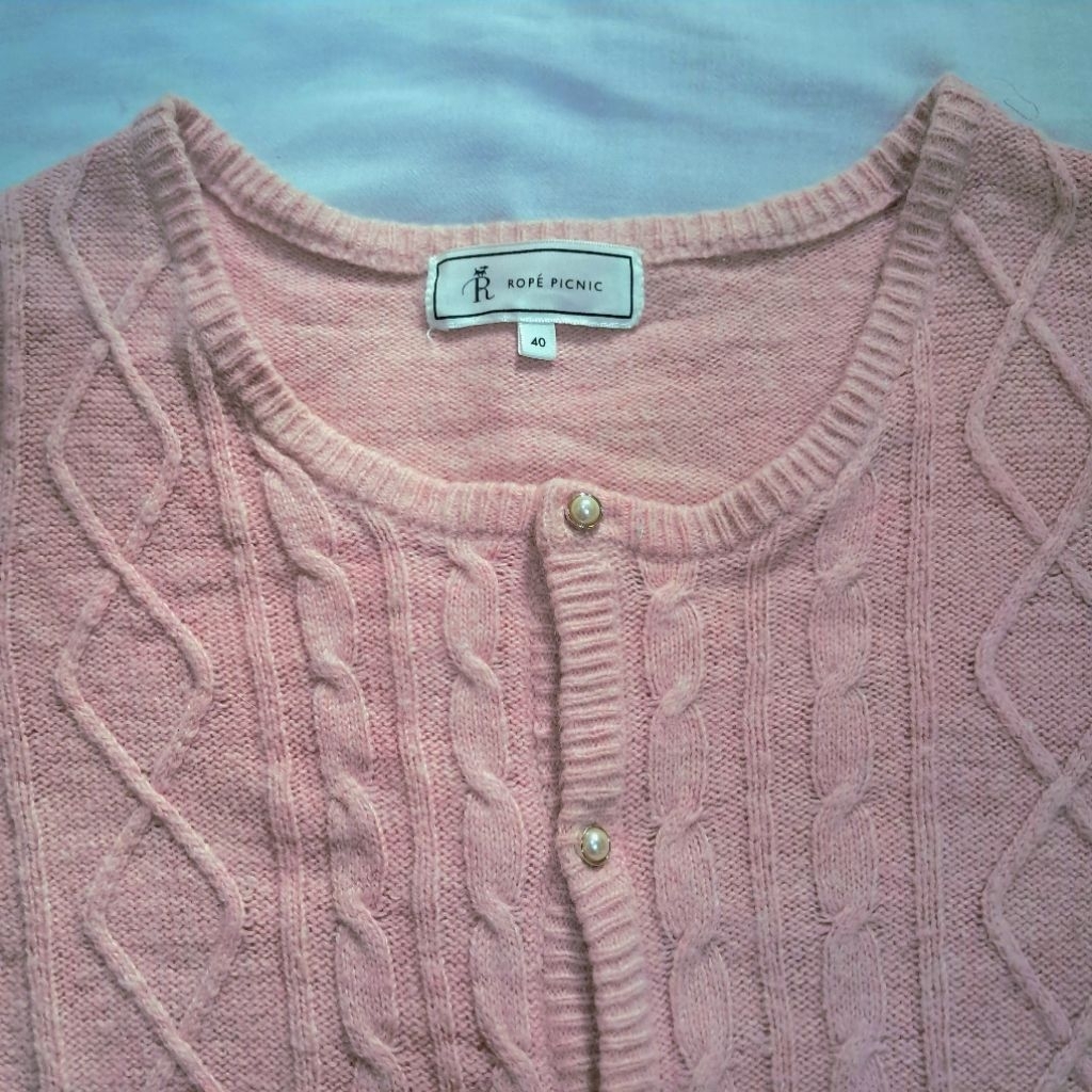 rope picnic pink cardigan