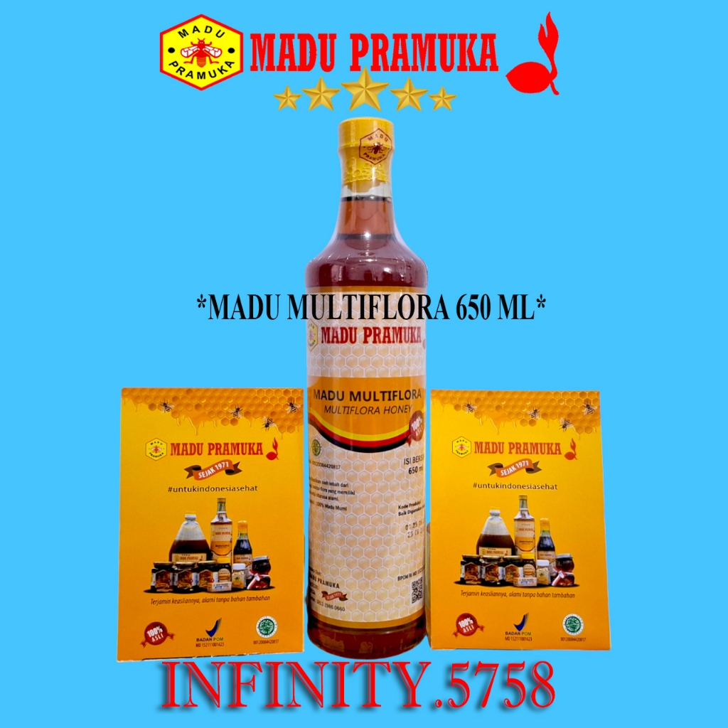 MADU MULTIFLORA MADU PRAMUKA 650 ML (MADU ASLI)