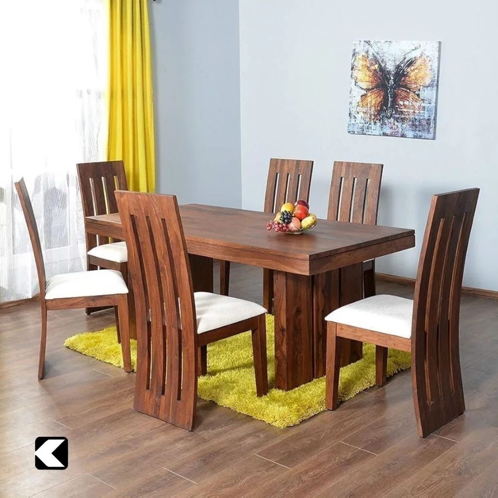 MEJA MAKAN MINIMALIS MEJA MAKAN SET 6 KURSI MEJA MAKAN KAYU KURSI MAKAN CAFE RETRO