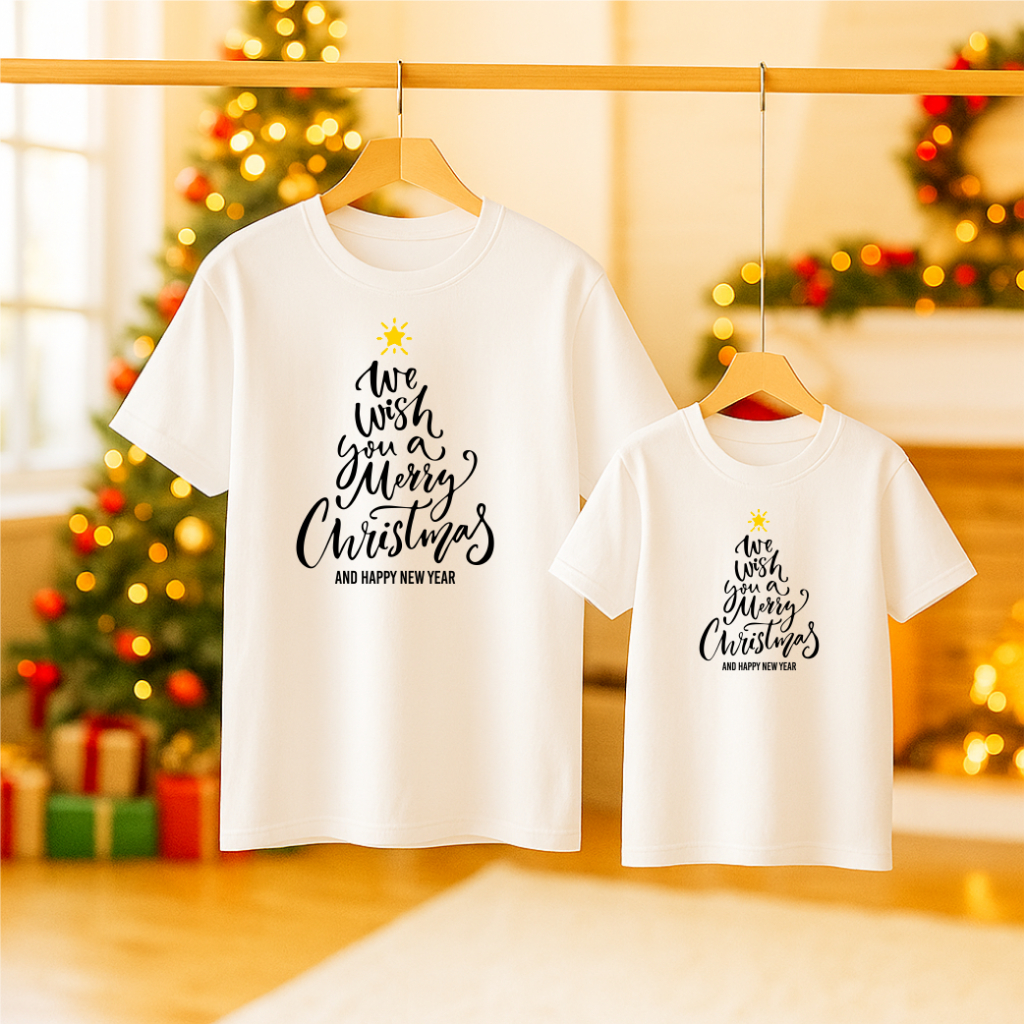 KAOS NATAL WE WISH YOU MERRY CHRISTMAS/ KAOS NATAL PREMIUM