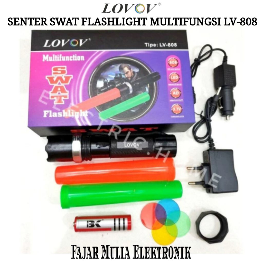 LOVOV Senter SWAT, Senter lalu lintas, Senter Parkir , Senter Security, Senter Camping Multifungsi