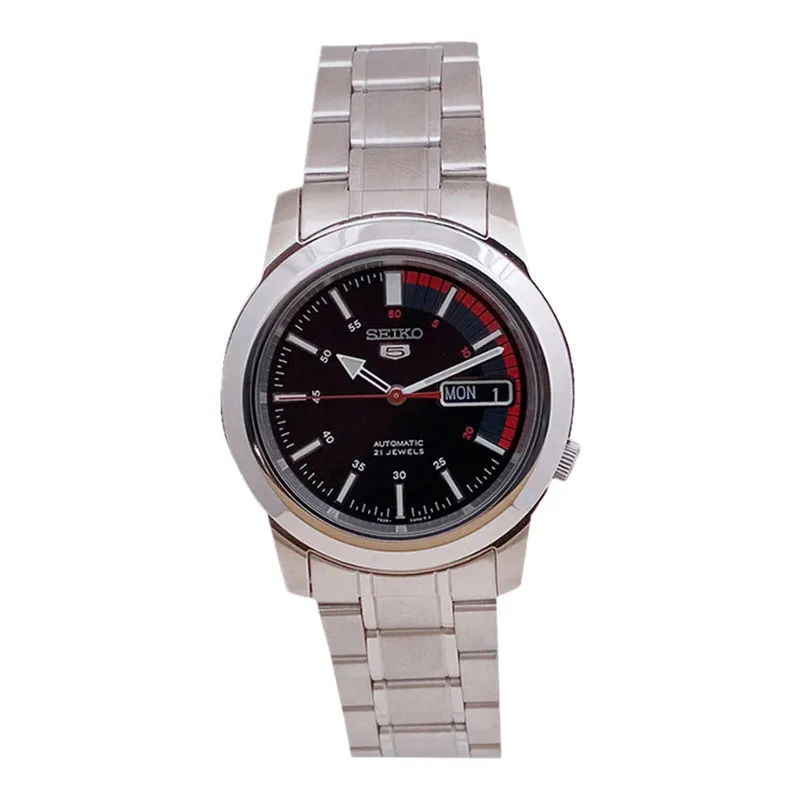 Jam Tangan Pria Seiko 5 SNKK31K1 Automatic Black Dial Stainless Steel Strap