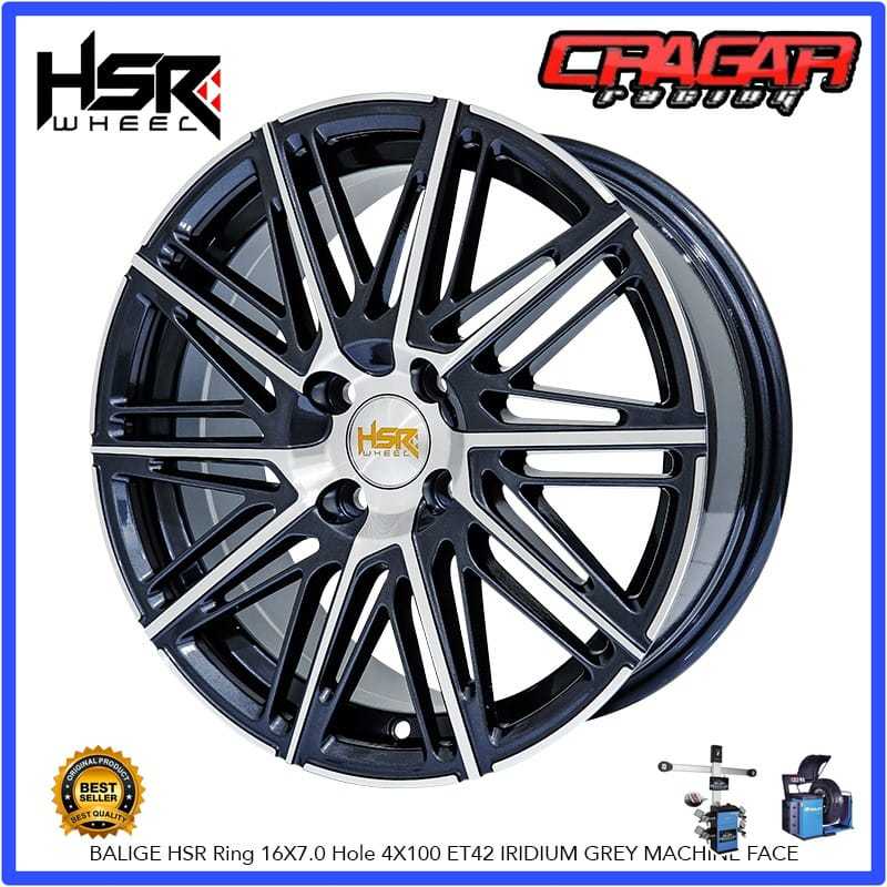 Velg Mobil Jazz Vios City Ignis Sirion Dll - Hsr Wheel Balige R16 Grey Polish