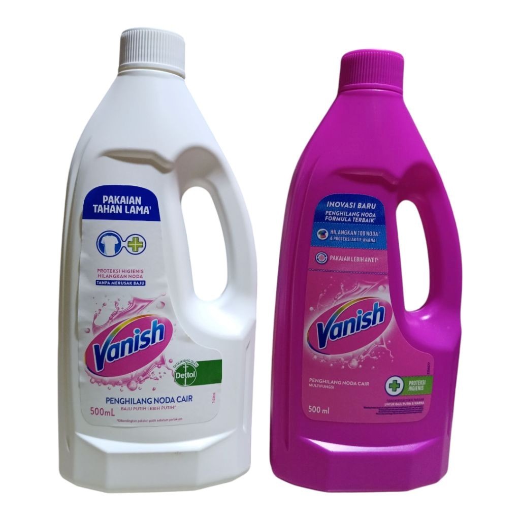 Vanish Botol 500ml Penghilang Noda Pakaian Berwarna & Putih