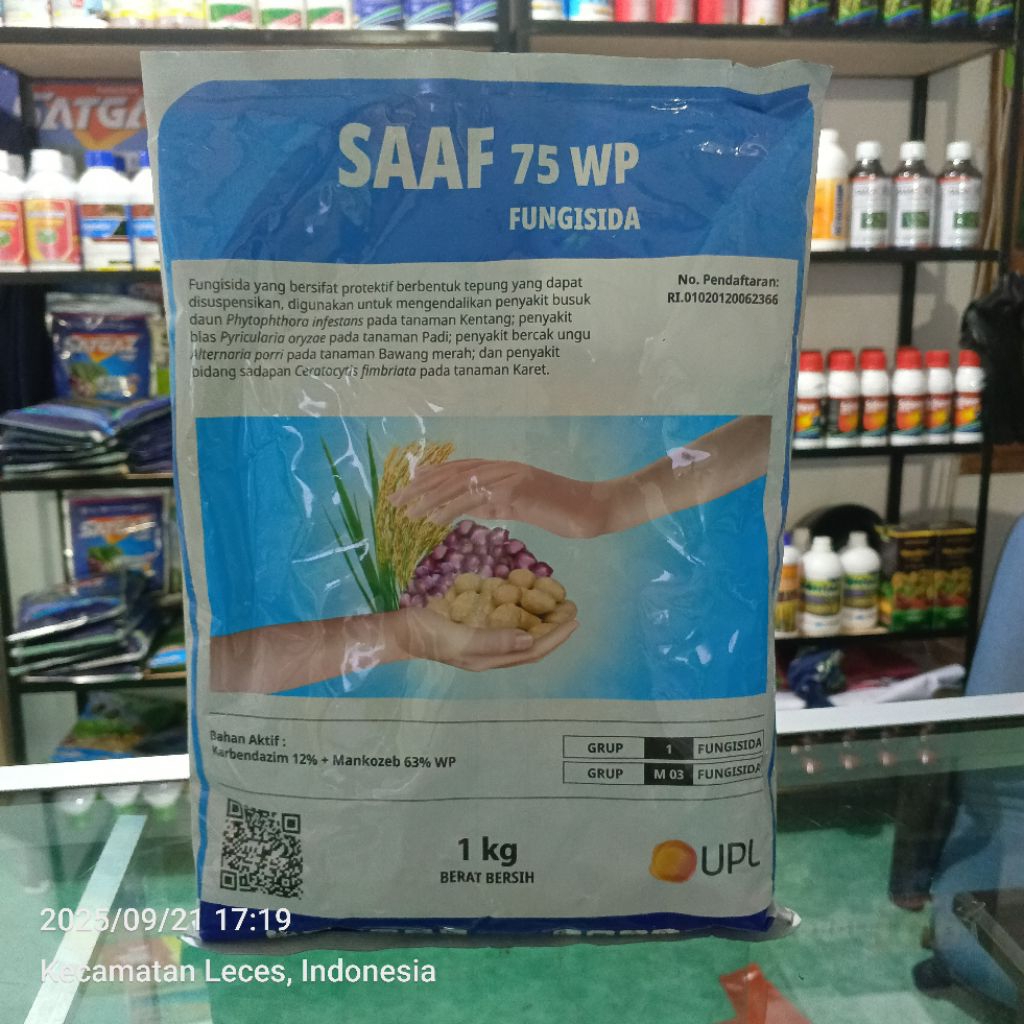 100% ASLI ✅ Fungisida SAAF 75 WP – Carbendazim + Mancozeb Pengendali Penyakit Jamur Tanaman 1 Kg