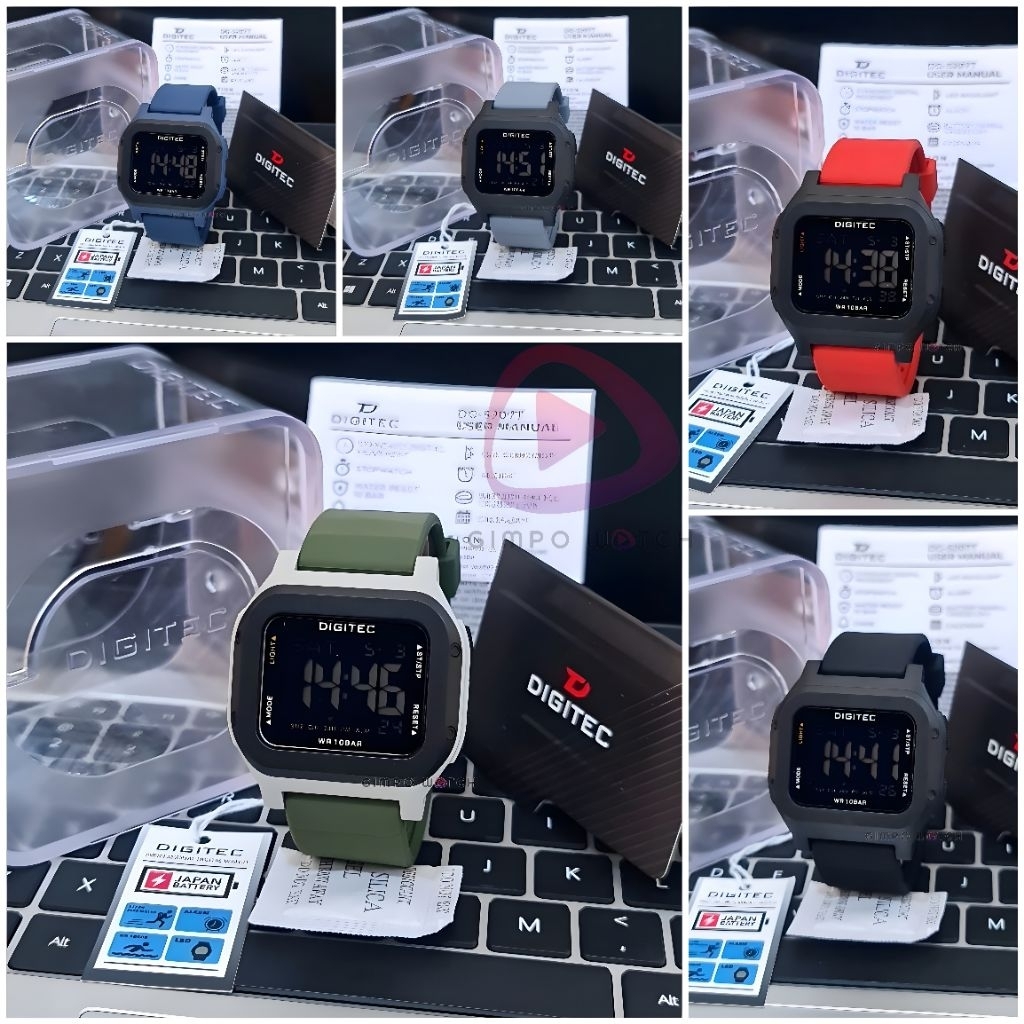 DIGITEC DG-5207 Jam Tangan Digital Pria Original Water Resistant 10BAR