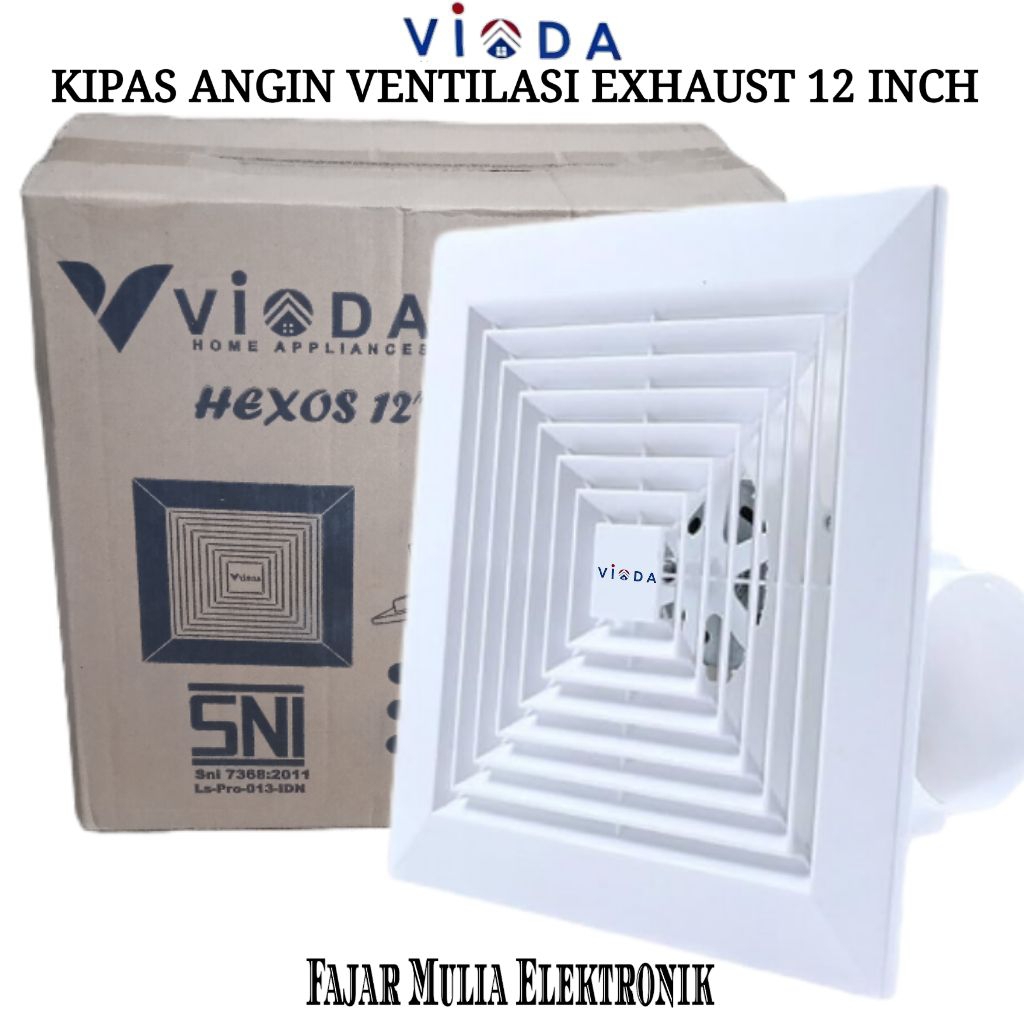 Vioda Exhaust Hexos Fan 12 Inch, Kipas Angin Ventilasi Udara