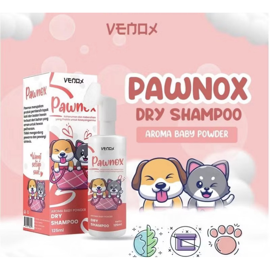 Pawnox Dry Shampoo Kucing Anjing 100 ML Sampo Kucing