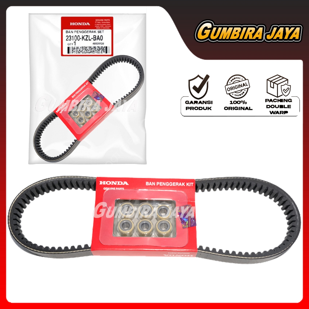 V-BELT SET+ROLLER BEAT VARIO SPACY SCOOPY 110 FI 2012 - 2014 ORIGINAL AHM 23100-KZL-BA0