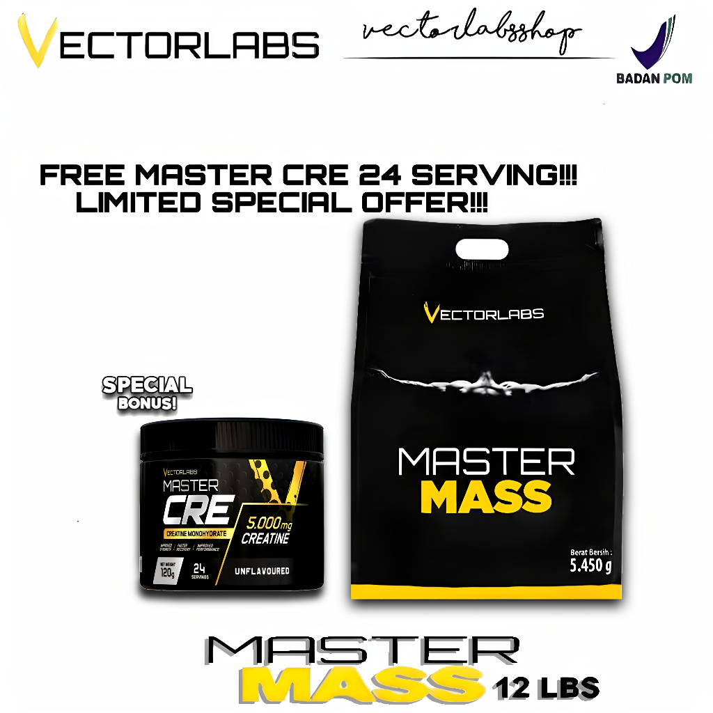 Original Vectorlabs Master Mass Gainer 12Lbs 5,4kg Susu Protein Penambah Berat Badan
