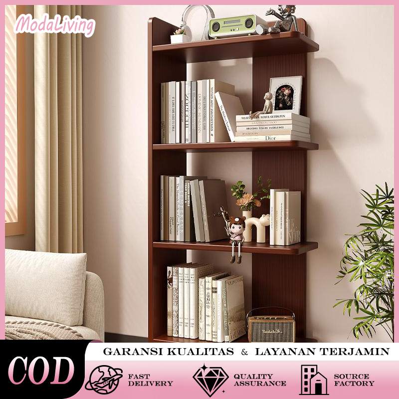 Rak Buku Kayu 4/5/6 Susun Pajangan Minimalis Lemari Buku Kayu Rak Serbaguna Sudut Minimalis Rak Susu