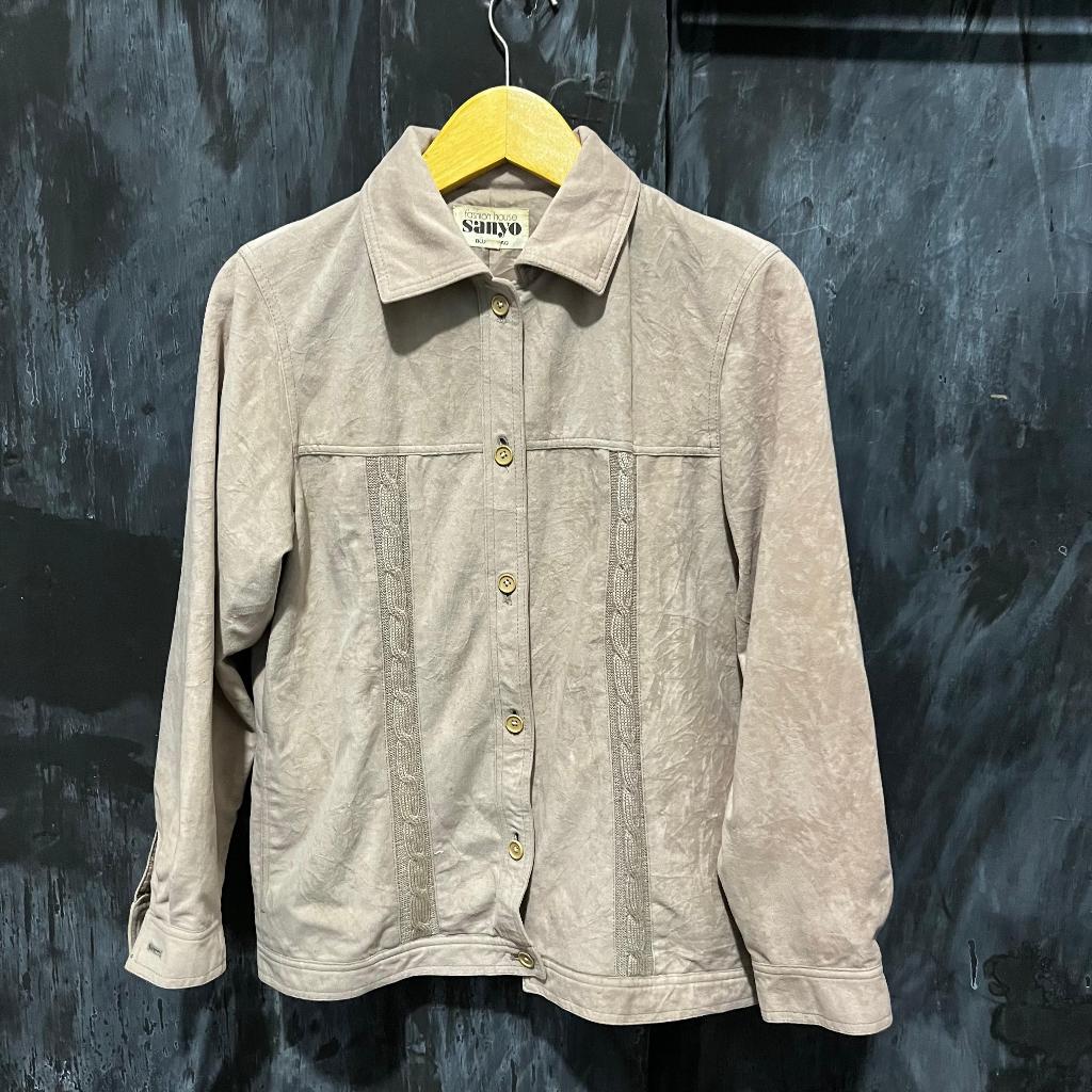 Jacket Wanita - Suede SANYO Blue Flag