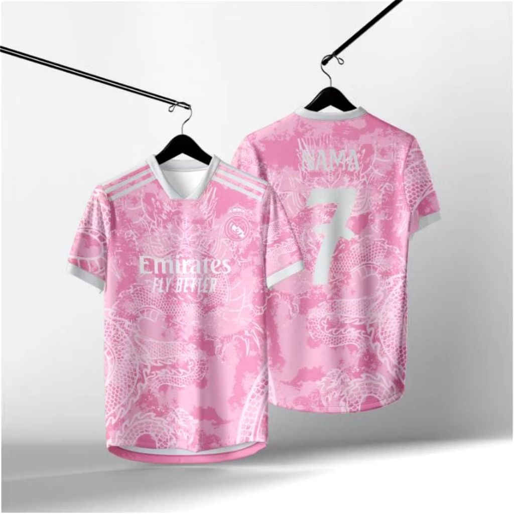 Jersey Real Madrid Spesial Dragon Pink Free Nickname dan No punggung
