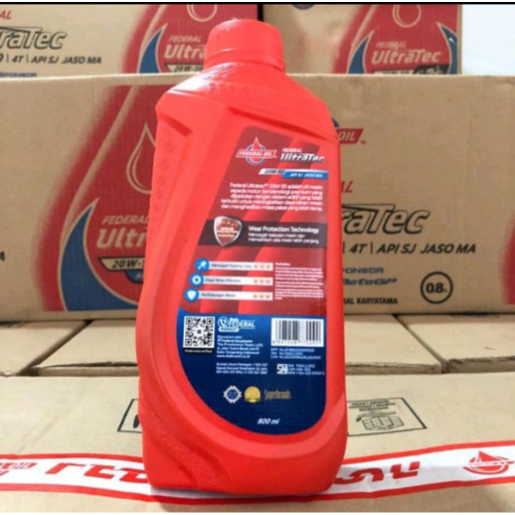 OLI FEDERAL  1. LITER  OIL FEDERAL ULTRATEC OLI MESIN  VIAR KAISAR MOTOR RODA TIGA