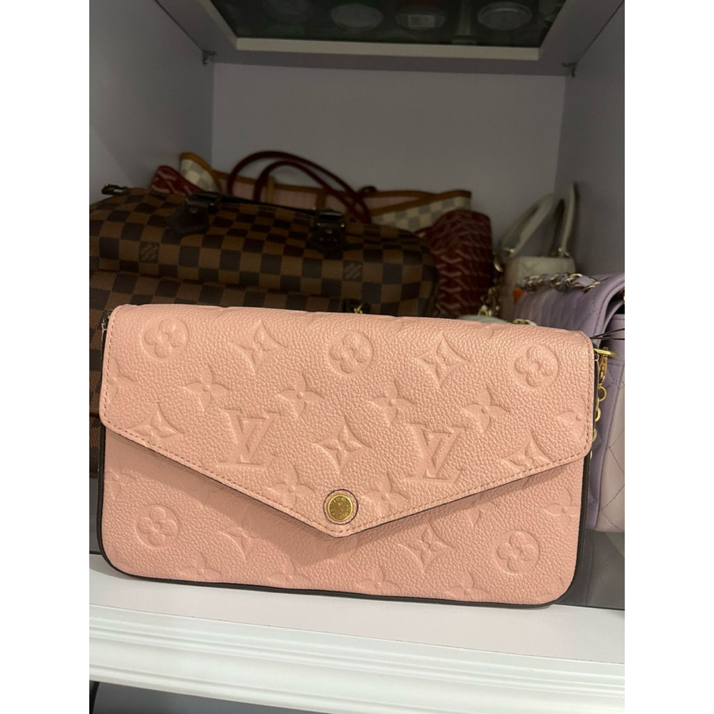 Felicie Pochette Pink Full Kulit warna rare