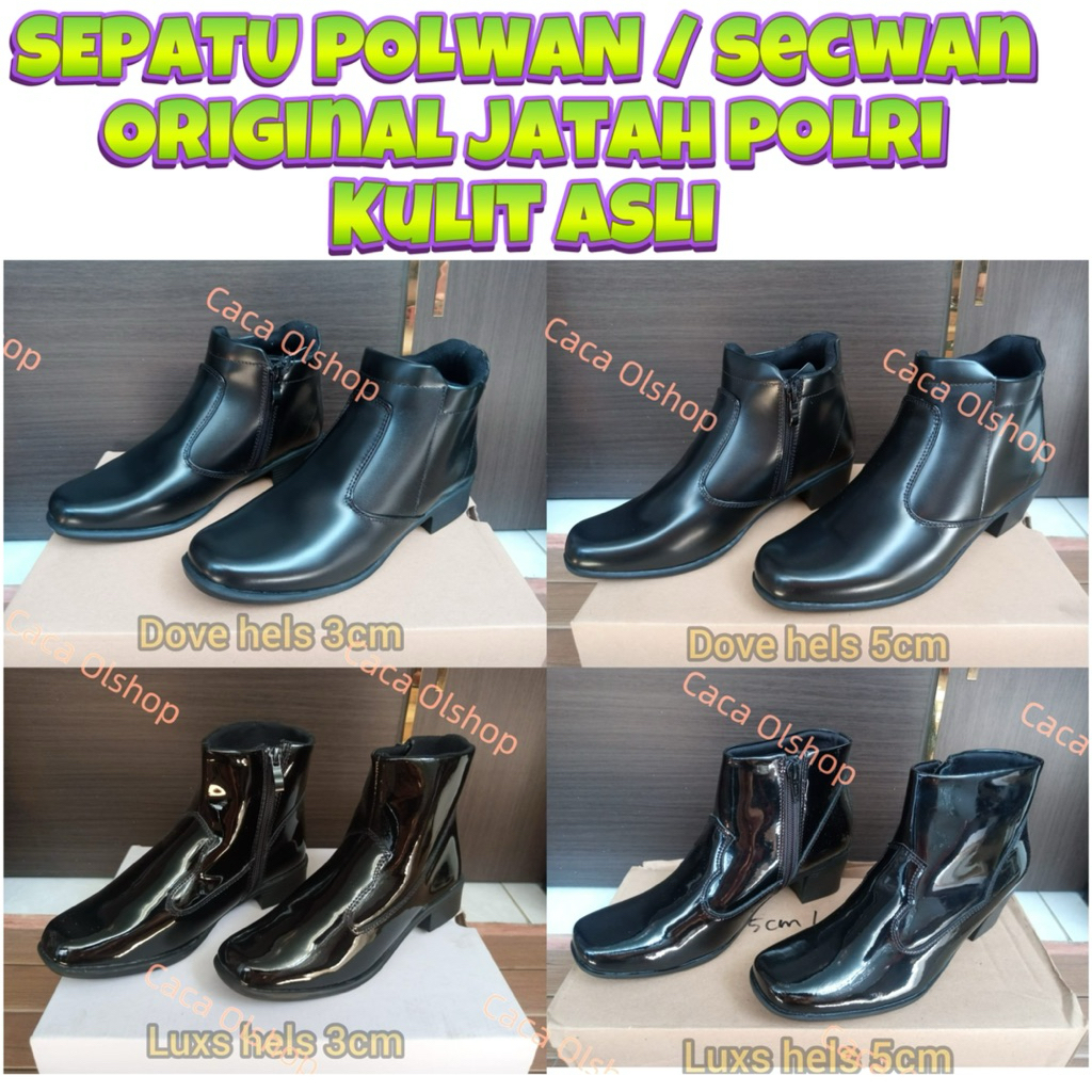 Sepatu PDH Wanita Ankle Boots Jatah POLRI
