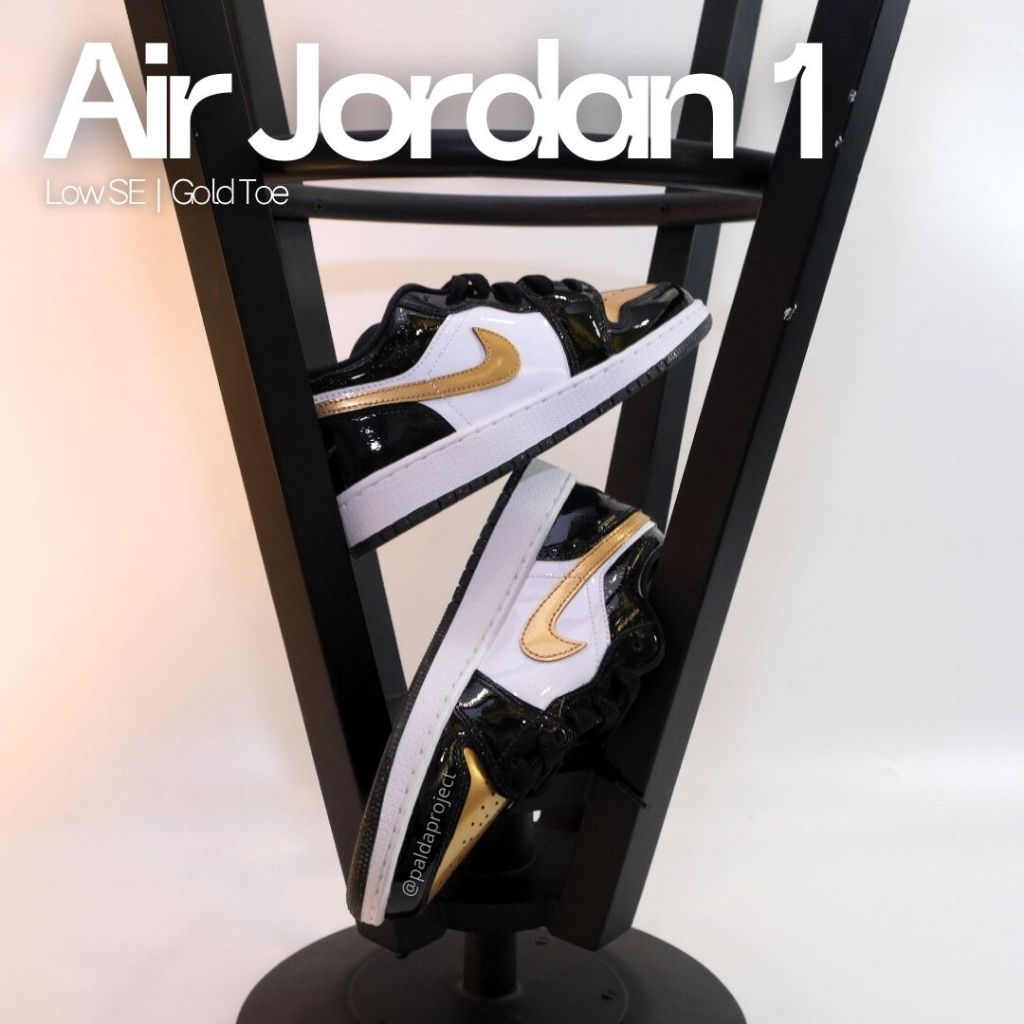 Sepatu Sneakers Anak Air Jordan 1 Low SE Gold Toe 100% Authentic