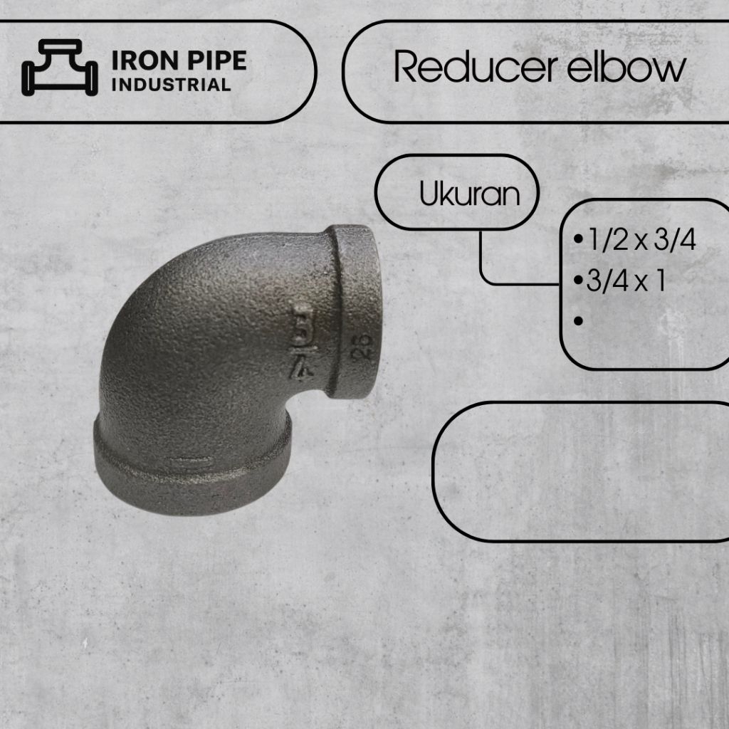 Reducer Elbow Besi Cor Drat – Fitting Pipa Industrial