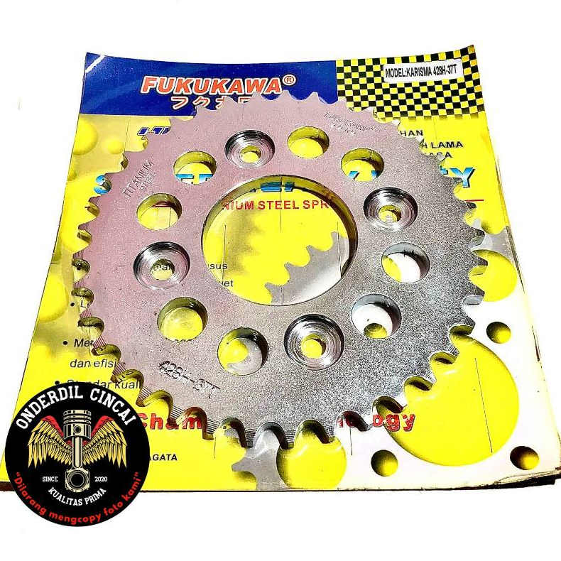 GEAR GIR BELAKANG RACING MODEL SSS 428-37T KHARISMA/FIT NEW/BLADE/REVO/SUPRA X125/KIRANA/REVO ABSHOL