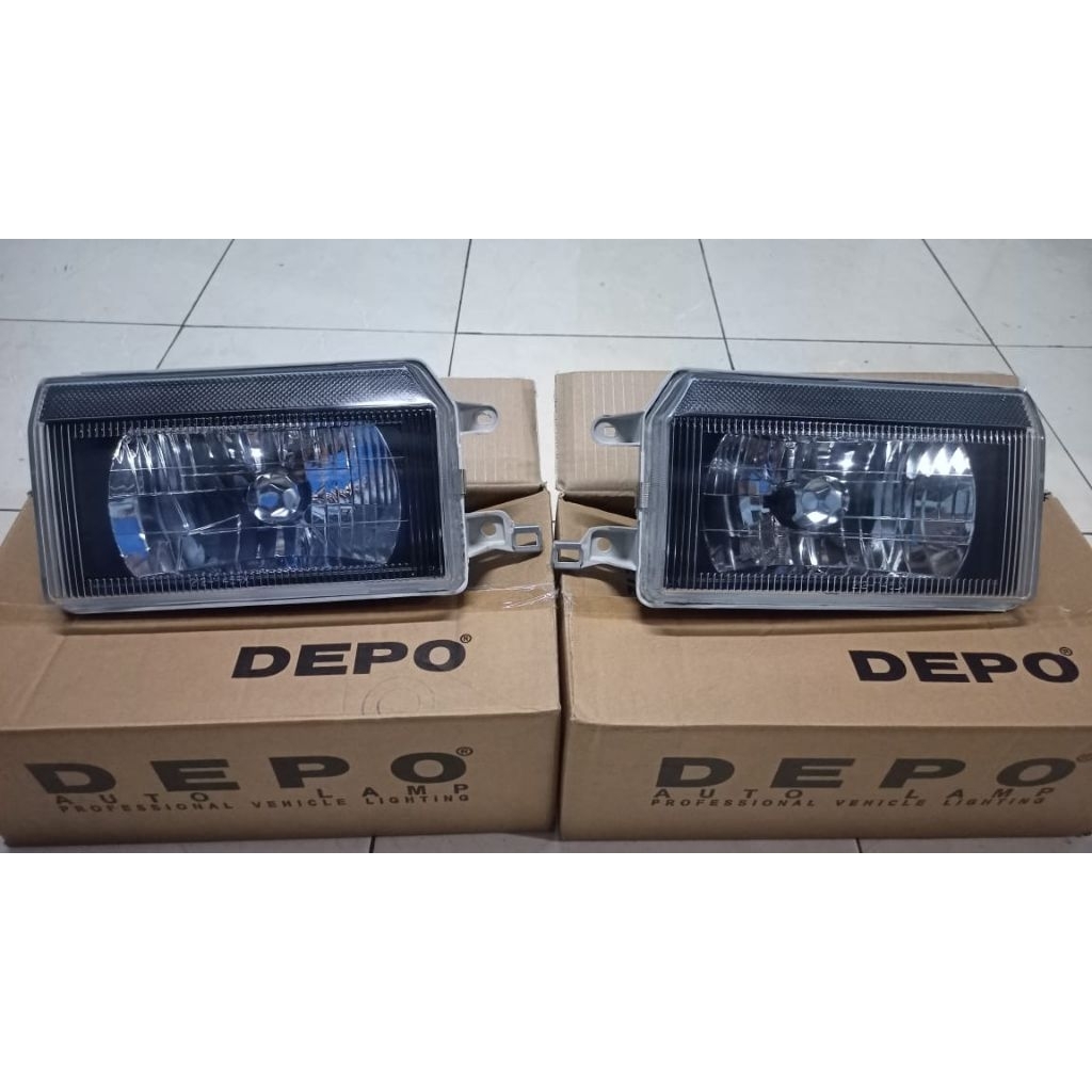 Headlamp Kijang Grand Super Rover Jantan Black smoke depo