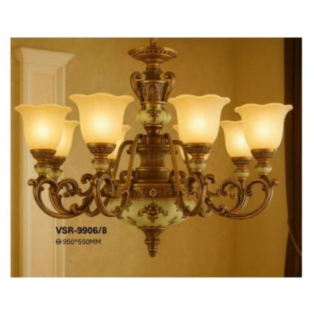 Lampu Gantung Hias Klasik Modern Ruang Tamu Kamar Tidur 8 Lampu Mewah