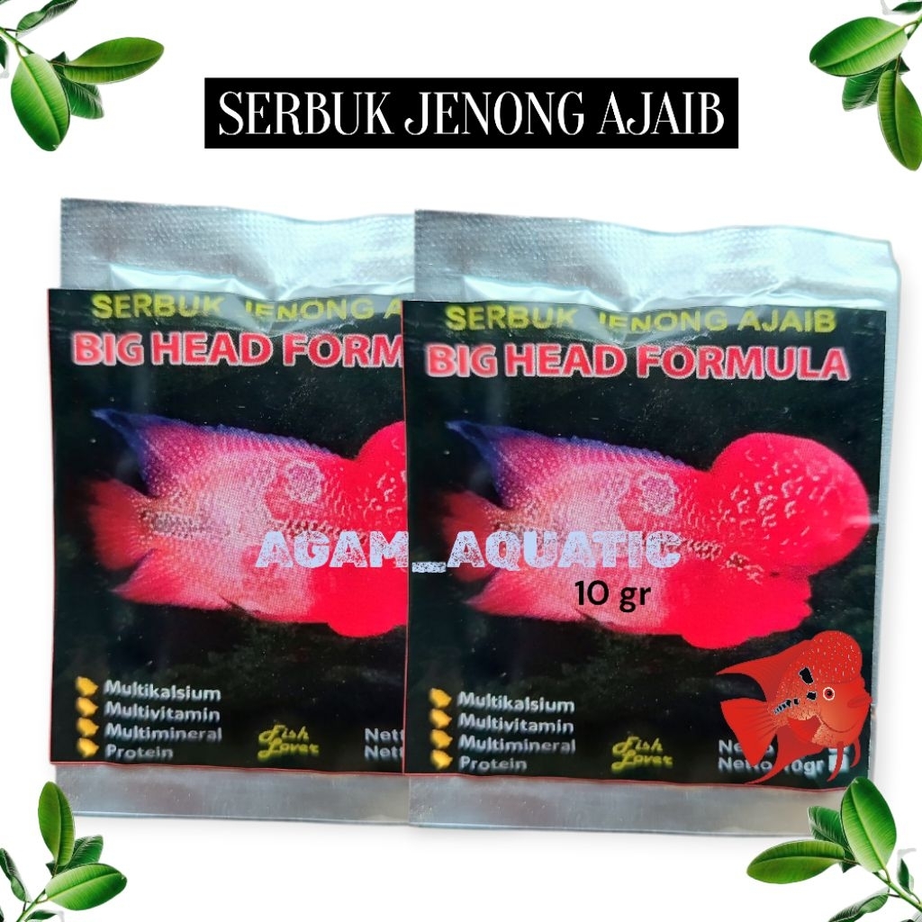 Serbuk jenong ajaib ikan louhan 10 gr original fish lover bubuk breeding multivitami