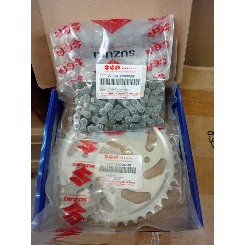 gear set satria fu new/gear gir sepaket rantai satria fu 150 new/gear set komplit suzuki satria fu n