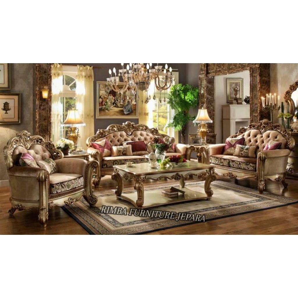 SET KURSI SOFA TAMU UKIR MEWAH(klasik)
