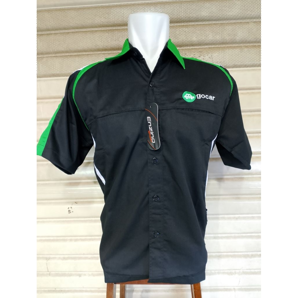 Kemeja Driver Gocar Seragam Gocar Kombinasi Pendek