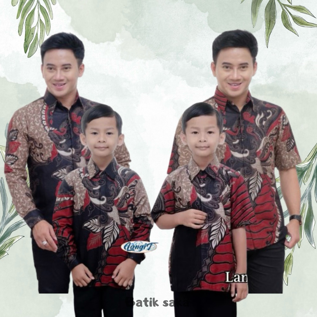 BATIK COUPLE AYAH ANAK LAKI LAKI SANGKURIANG MERAH