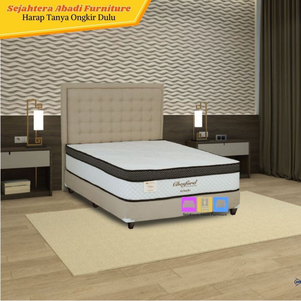 Dunlopillo Springbed Chesford Plushtop Pocket Spring Latex Matras Only Set Springbed