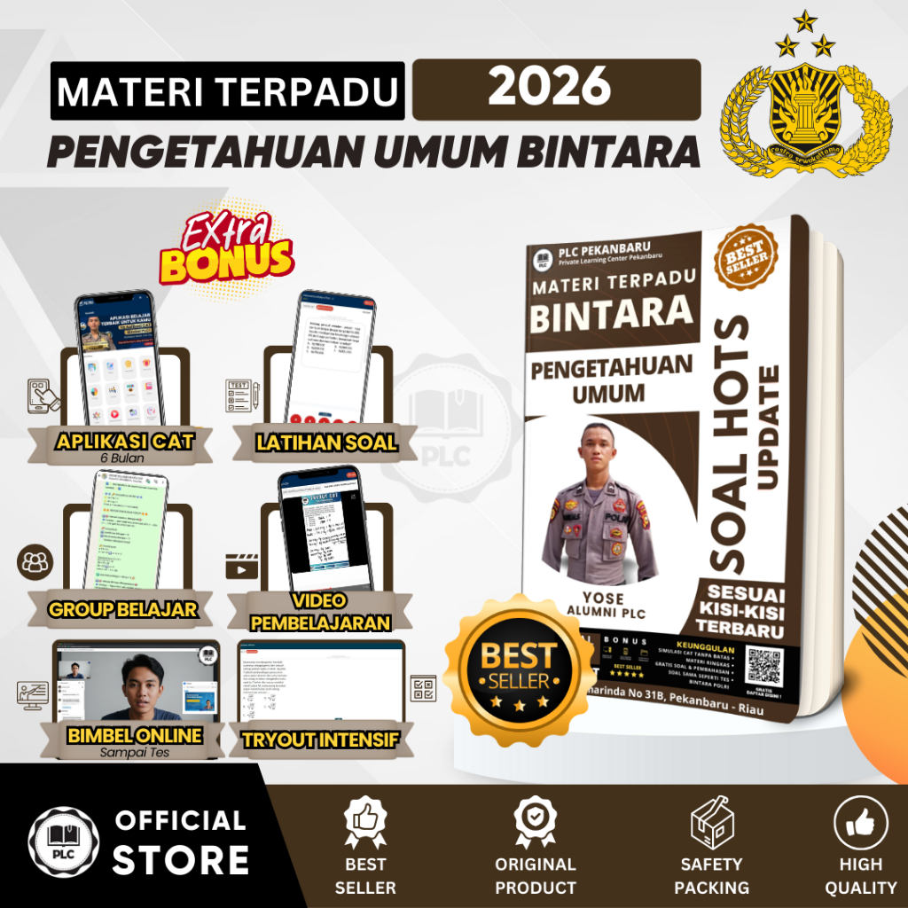 PLC - Buku Bank Soal Pengetahuan UMUM (PU) Persiapan Tes Masuk Bintara POLRI 2026