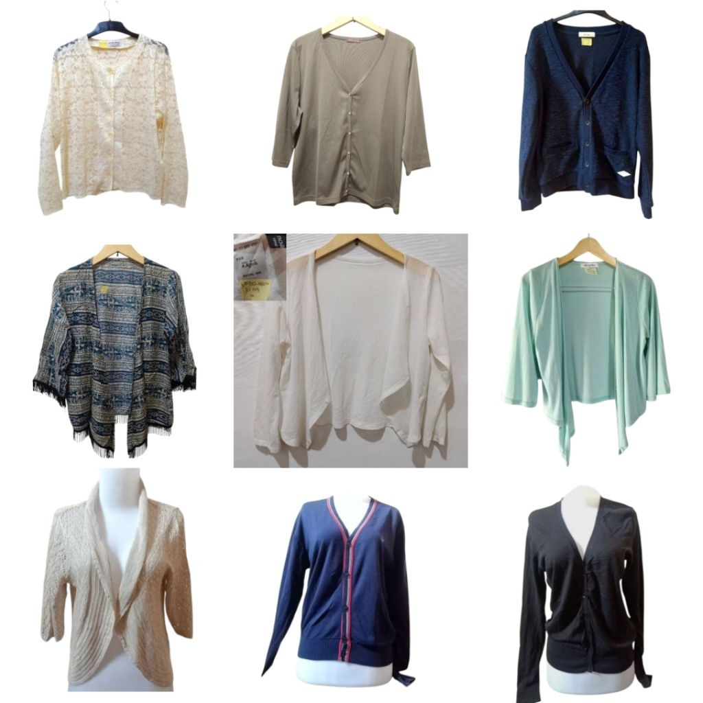 ATASAN CARDIGAN WANITA PRELOVED RAJUT JUMBO PL LENGAN PANJANG XXL