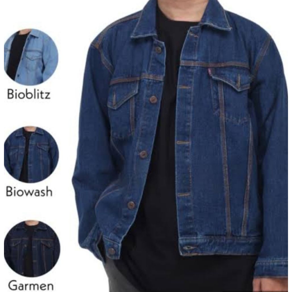 [MURAH]Jaket Jeans Pria Distro Premium Slim fit