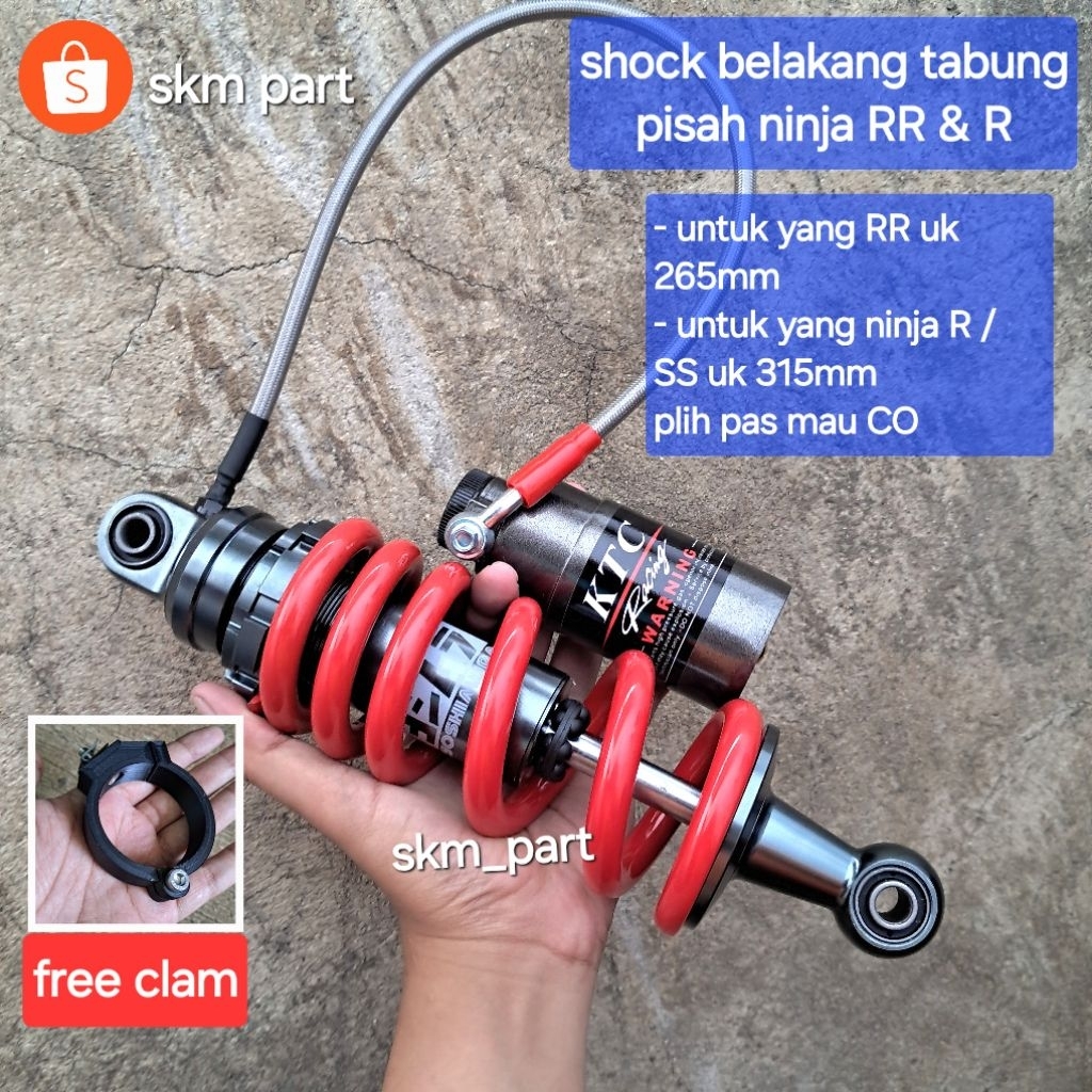 SHOCK BELAKANG NINJA R RR DAN SS TABUNG PISAH