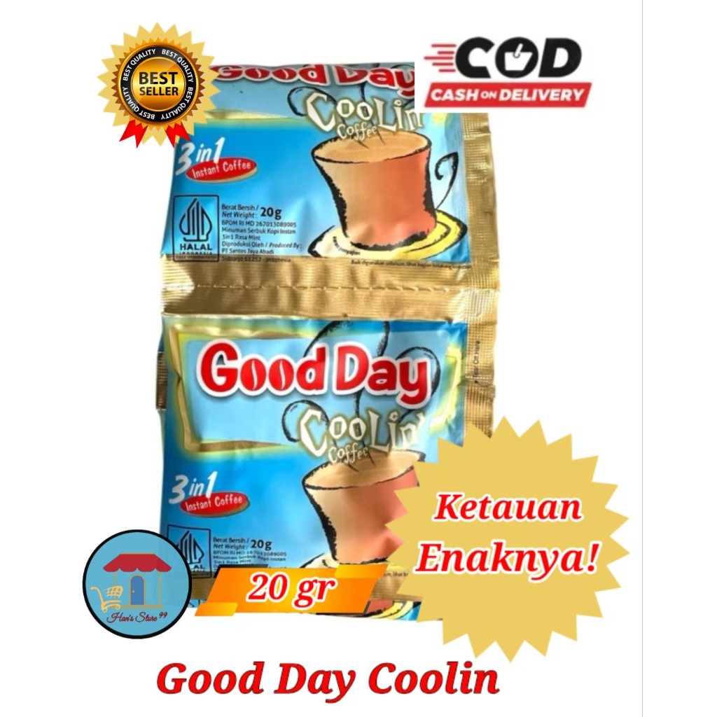 

Kopi GOOD DAY Coolin 3 in 1 Kopi Good Day Biru Muda Saset 20 gr