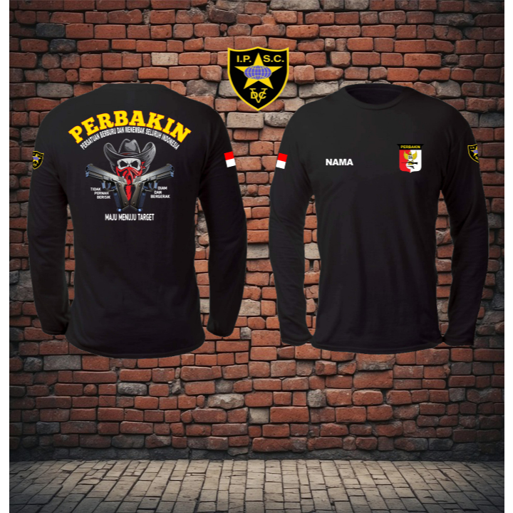 kaos perbakin lengan panjang terbaru/baju distro/gratis nama