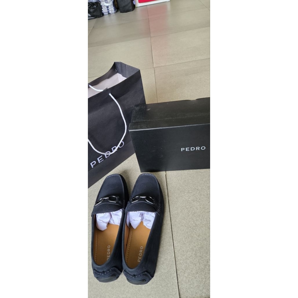 PEDRO - Antonio Leather Driving Shoes (Navy)