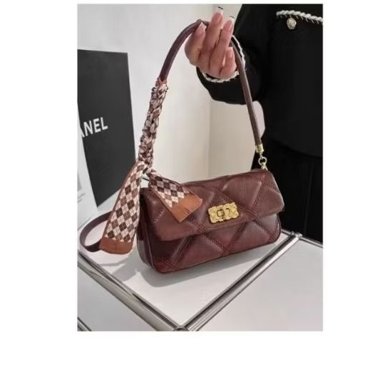 Tas Shoulder Bag Brown Red -- HUER