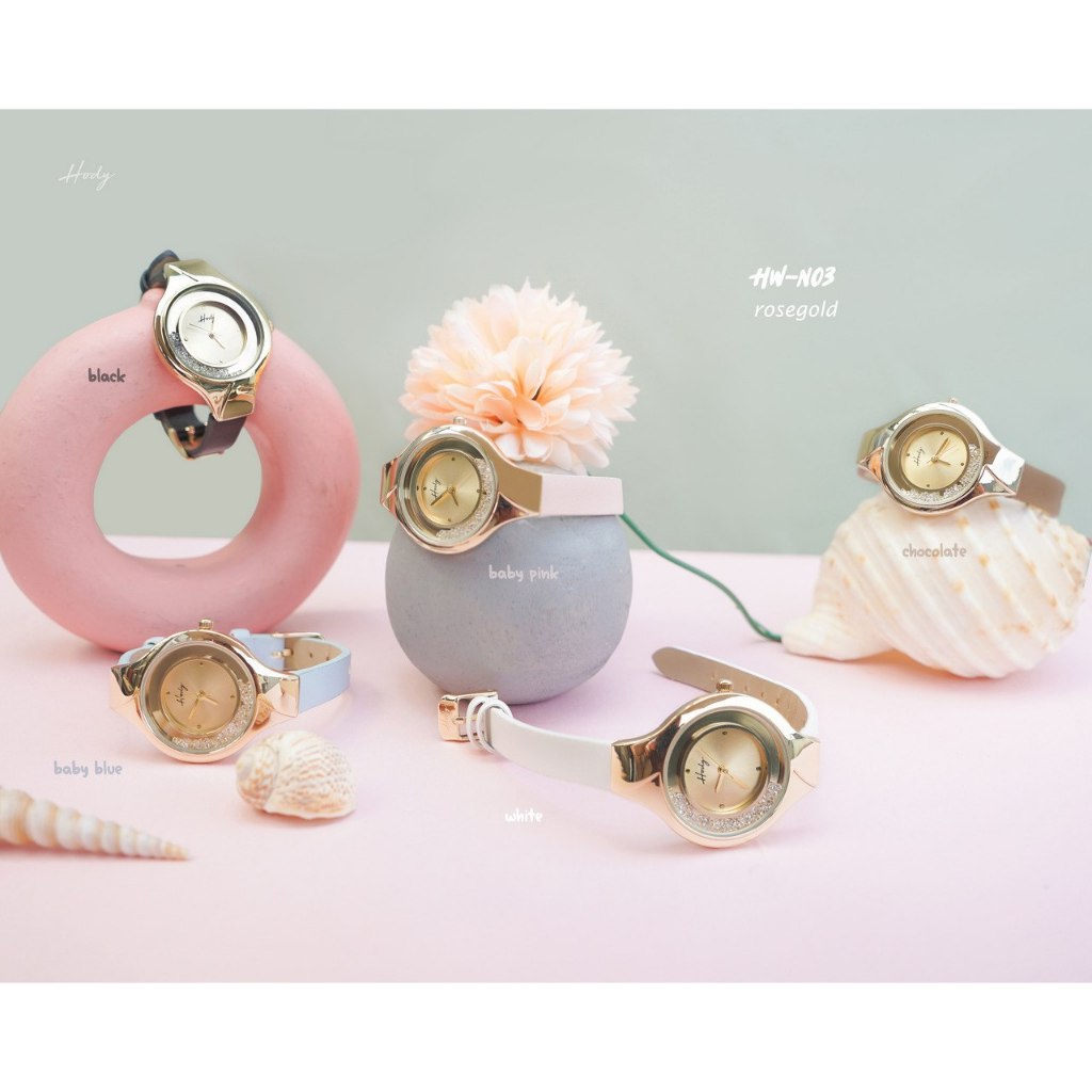 HODY WATCH - HWN 03 II FLAT ROSEGOLD II jam tangan wanita simpe & elegant,watterprof
