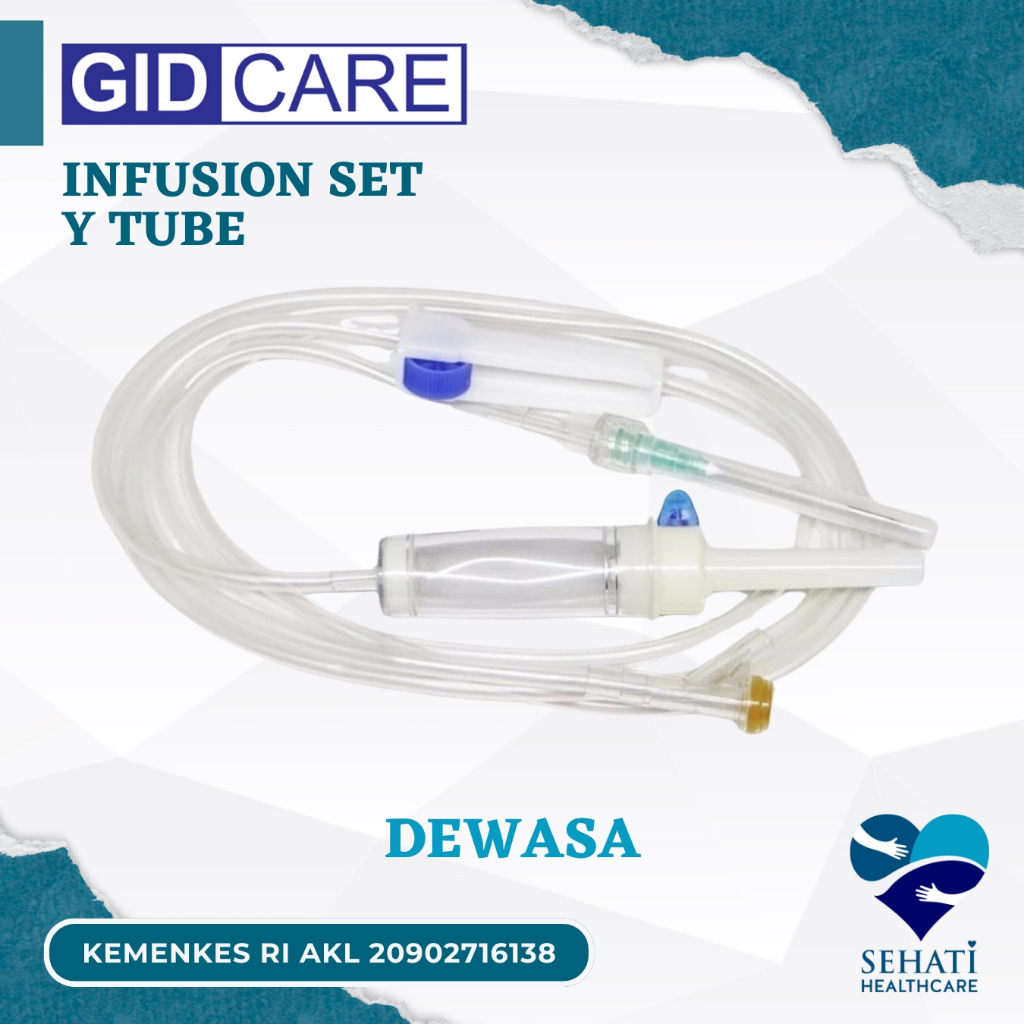 GIDCare Infusion Set Adult With Y Connector Selang Infus Set Dewasa GID Care Medis Kesehatan