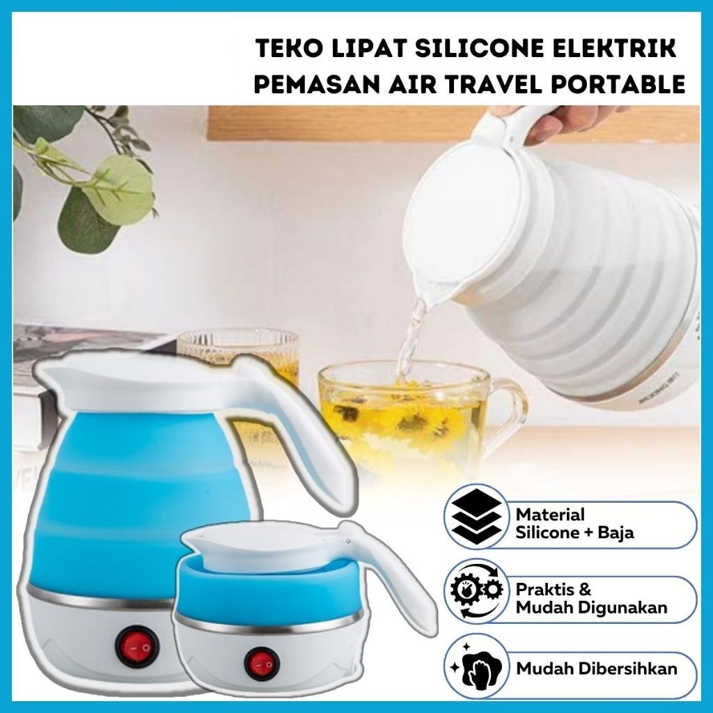Teko Listrik Portable / Teko Lipat Mini Alat Pemanas Air 600ml Untuk Kopi Susu Teh Elektrik Low Watt